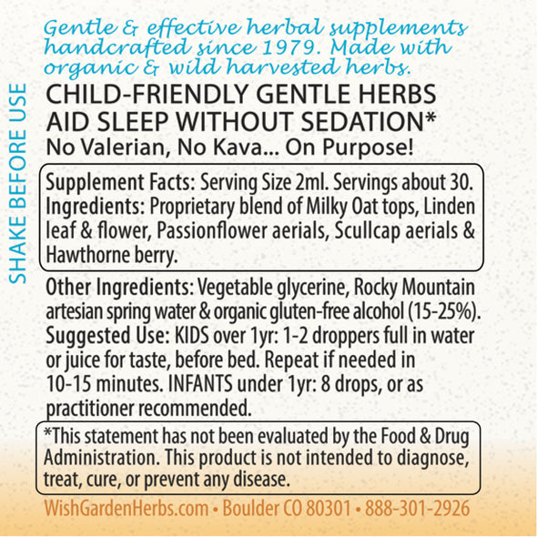 Sleepy Nights & Fresh Mornings For Kids 1oz Ingredients & Supplement Facts