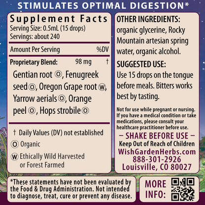 Badass Bitters, Digestive Aid 4oz Dropper Supplement Facts and Suggested Use
