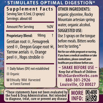Badass Bitters, Digestive Aid 1oz Spray Supplement Facts and Suggested Use