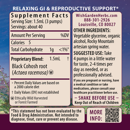 Black Cohosh Ingredients & Supplement Facts