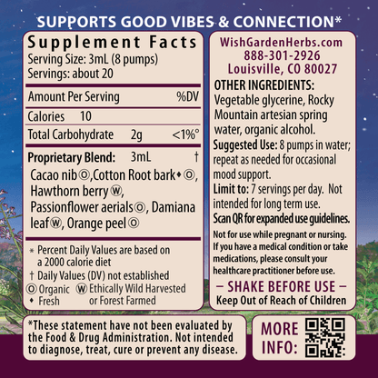 Liquid Bliss Mood Elevator Ingredients & Supplement Facts