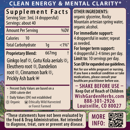 Genius Juice, Cognitive Aid 4oz Dropper Supplement Facts and Suggested Use