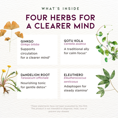 Featured Herbs in Genius Juice, Cognitive Aid