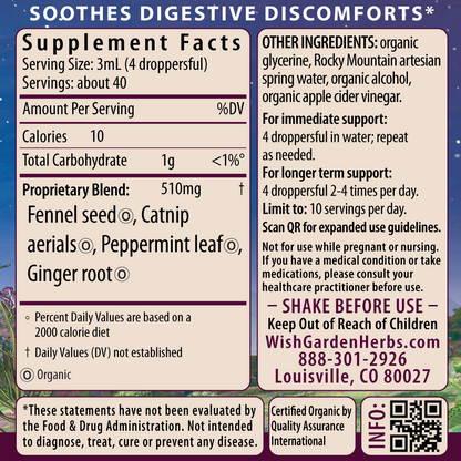 Digestive Rescue, GI Normalizer 4oz Dropper Supplement Facts and Suggested Use