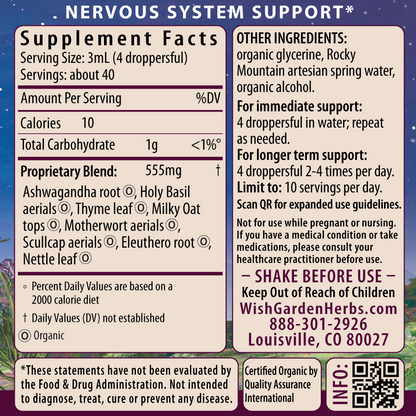 Deep Stress, Daily Calm 4oz Dropper Supplement Facts and Suggested Use