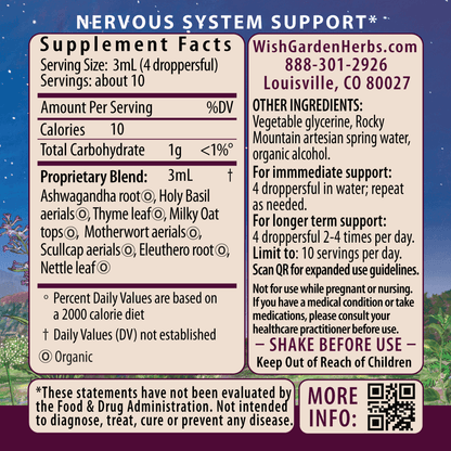 Deep Stress, Daily Calm 1oz Dropper Supplement Facts and Suggested Use