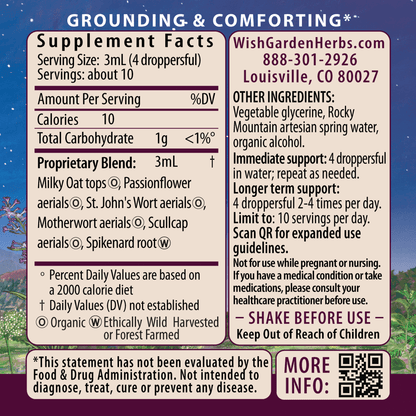 Emotional Ally, A Big Herbal Hug 1oz Dropper Supplement Facts and Suggested Use