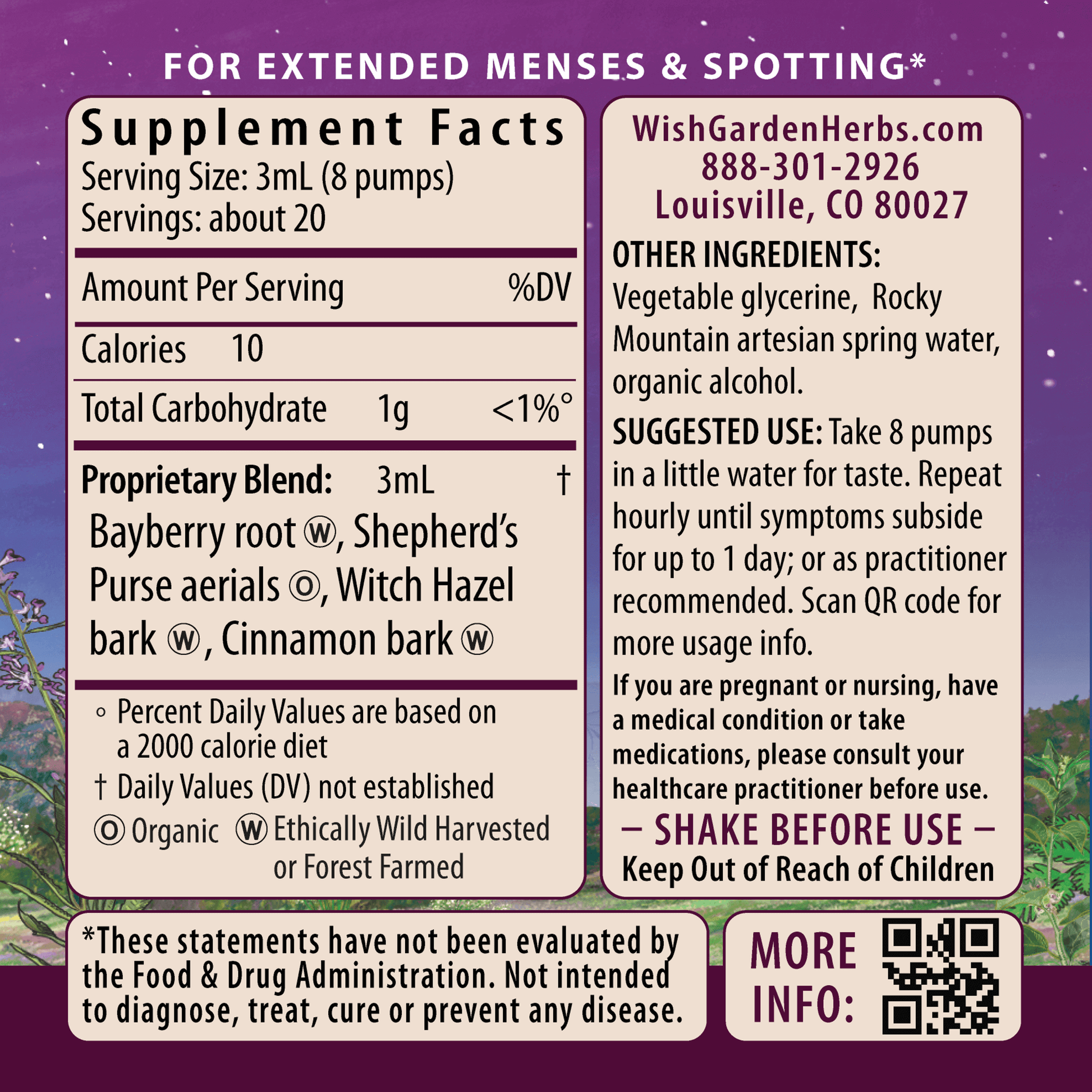 Flow Stopper Lingering Cycle Ingredients & Supplement Facts
