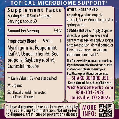 Gum Strength, Oral Health Aid 1oz Spray Supplement Facts and Suggested Use