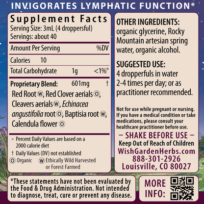 Lymph Mover, Immune Strength 4oz Dropper Supplement Facts and Suggested Use