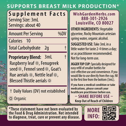 Milk Rich, Supply Booster 4oz Jigger Supplement Facts and Suggested Use