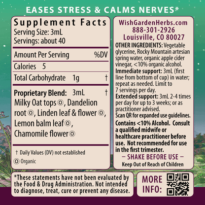 Stress Release, Tension Tamer for Pregnancy 4oz Jigger Supplement Facts and Suggested Use