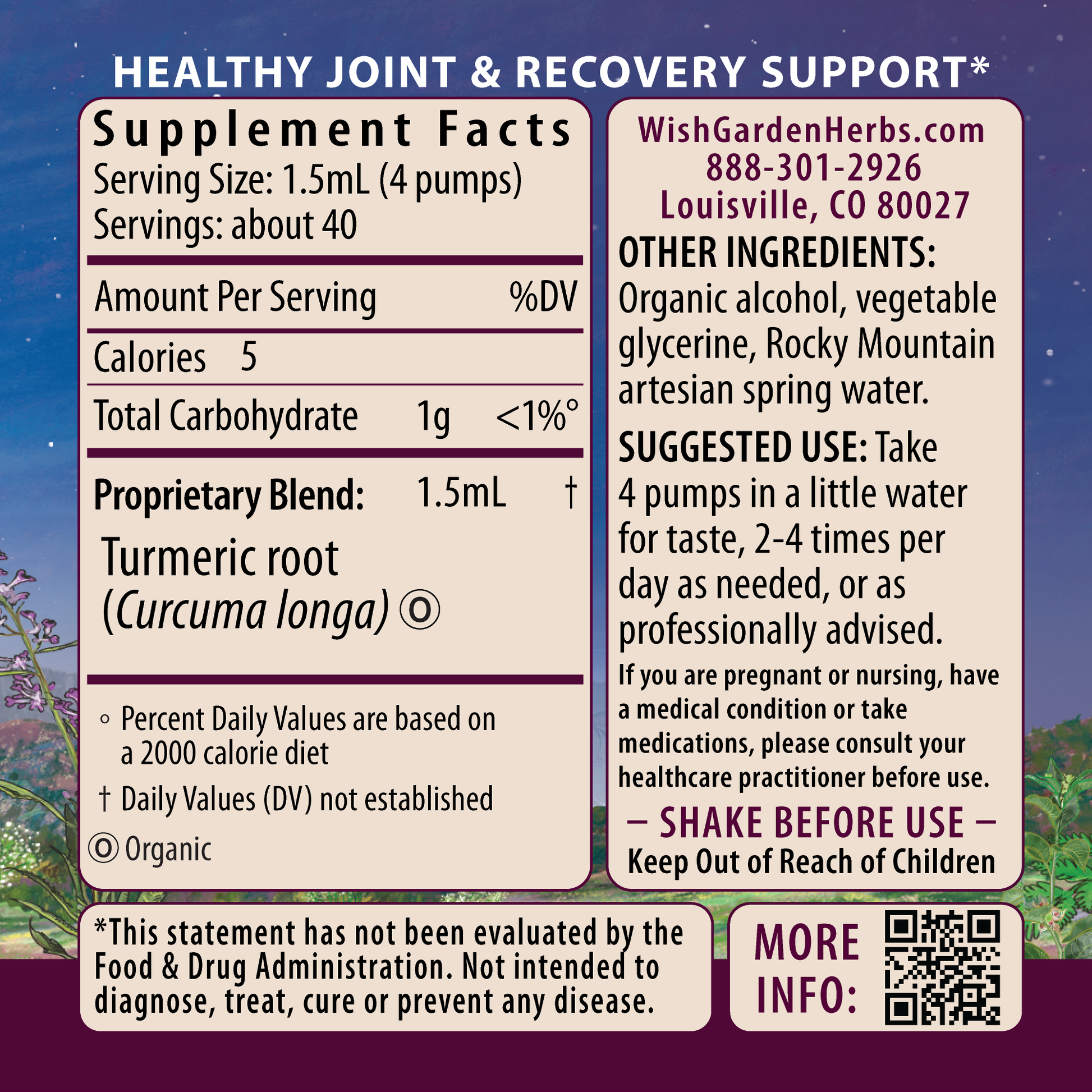 Turmeric Ingredients & Supplement Facts