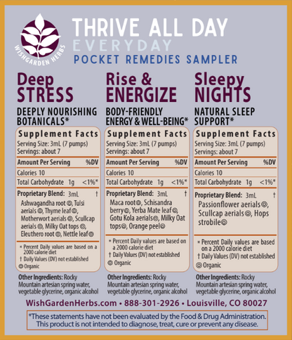 Thrive All Day, 3-Pack 3-Pack Supplement Facts and Suggested Use